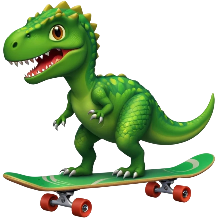 Dinosaur on a skateboard emoji