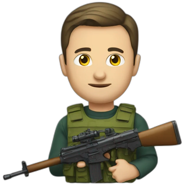 Zelensky with weapon emoji