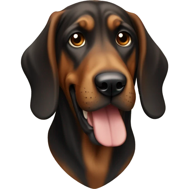 smiling black and brown bloodhound  emoji