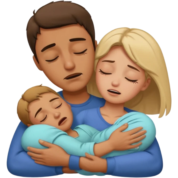 A man holding a sleeping woman in his arms whilst crying  emoji