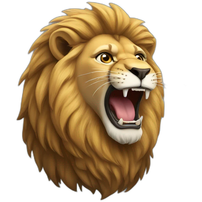 A lion sitting roaring emoji