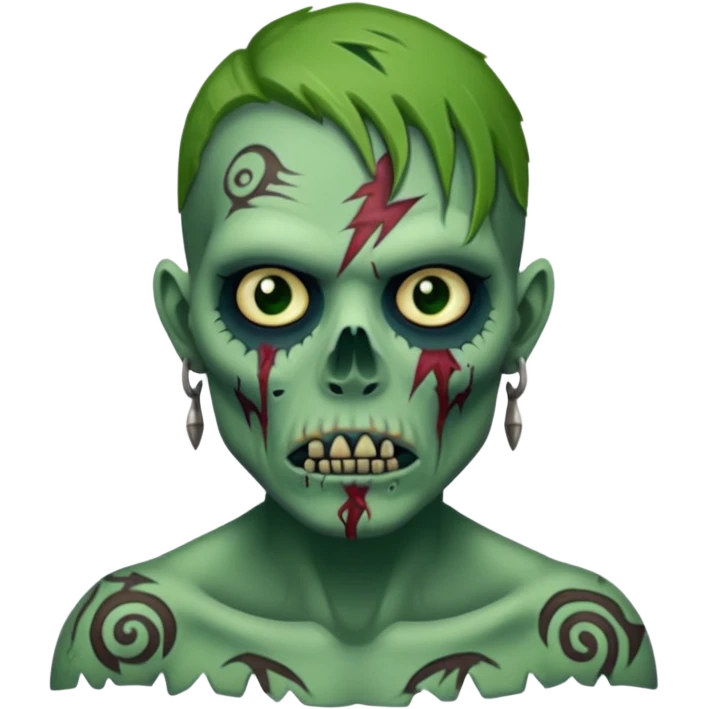zombie with tribal tattoo emoji