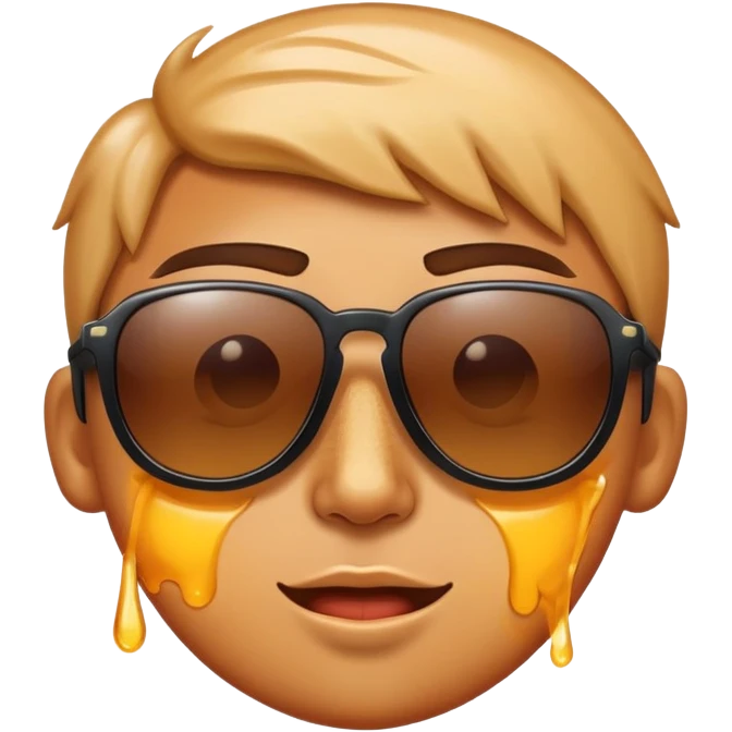 face with sunglasses, sweating, feeling hot emoji