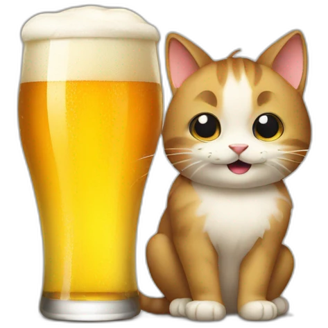 Cat drink beer emoji