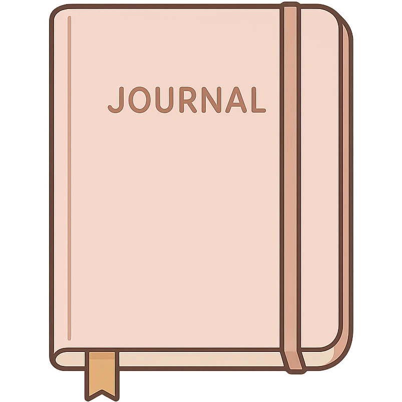 flat toon light pink journal emoji