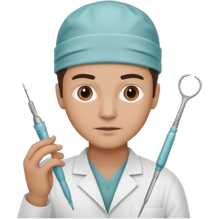 neurosurgeon holding surgical instruments emoji