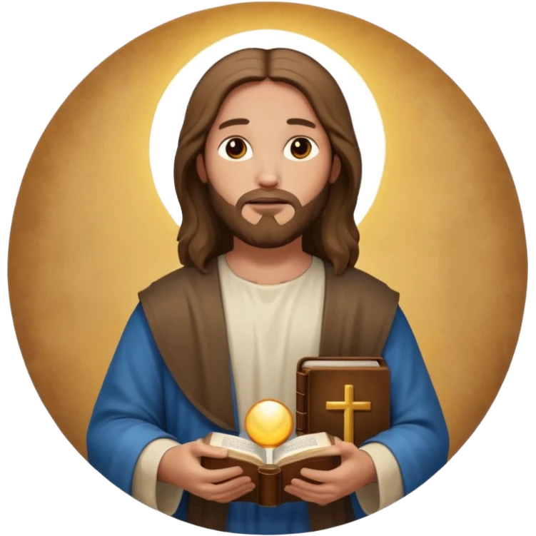 Jesus with bible circle avatar emoji