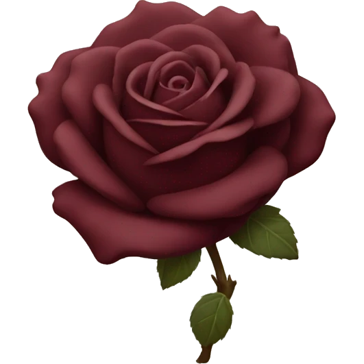 Vintage burgundy rose emoji