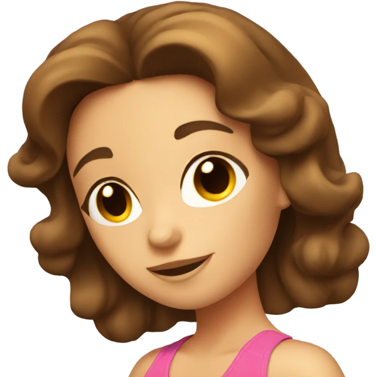 A girl with brown hair sunbaking and getting a tan emoji