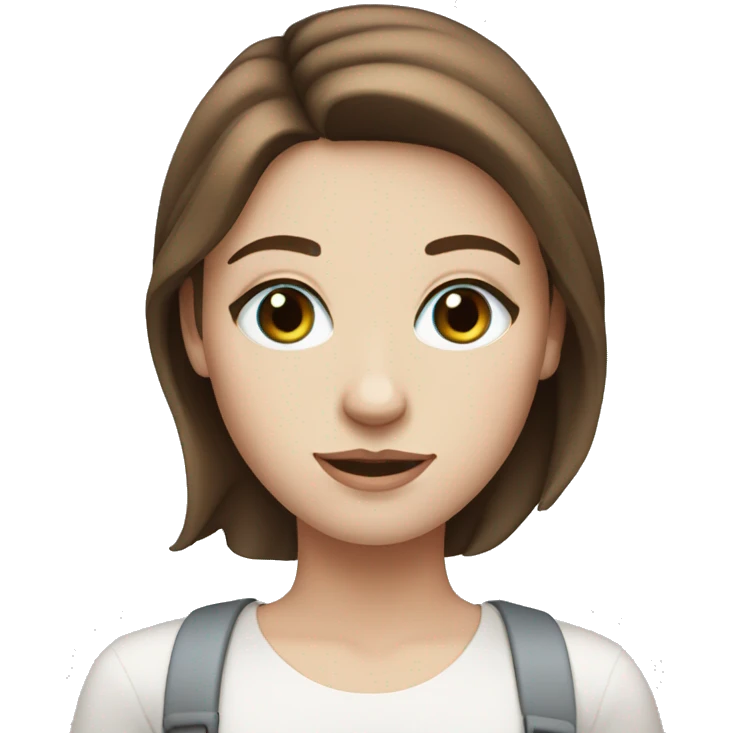 pretty white girl with brown hair and blue eyes emoji