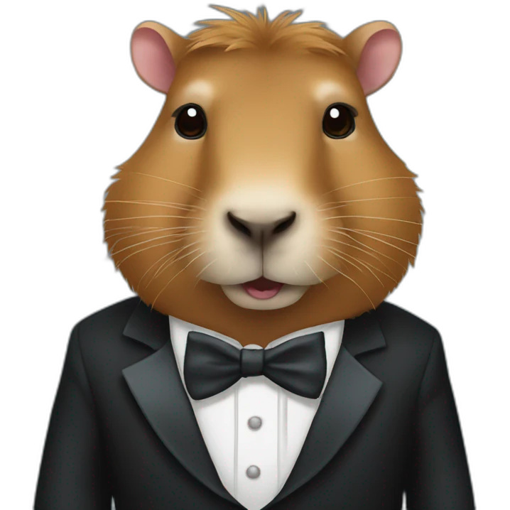 Capybara in a tuxedo emoji