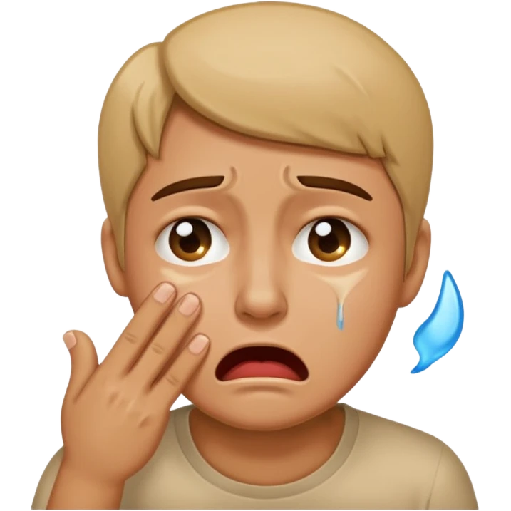 Embarrassed person crying throwing up emoji