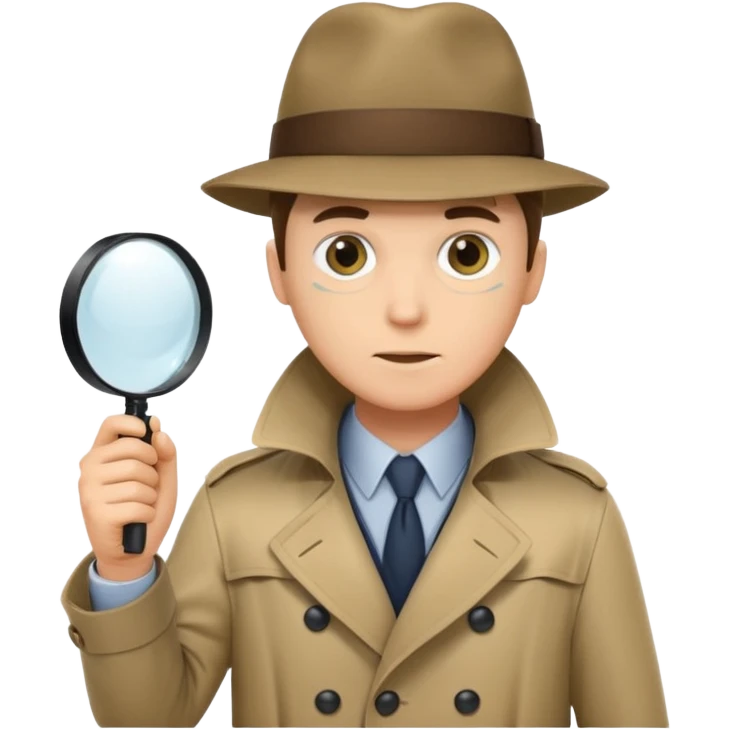detective, Watson, magnifying glass emoji