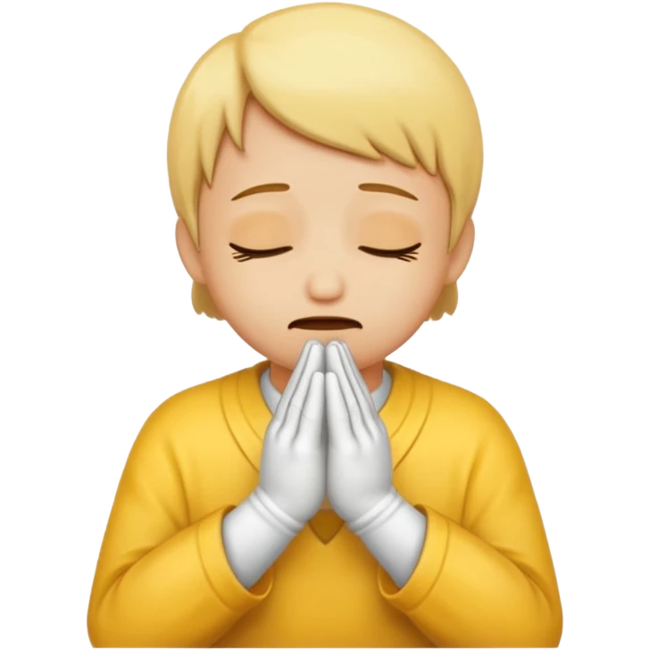 create a emoji of crying with hand in prayer emoji