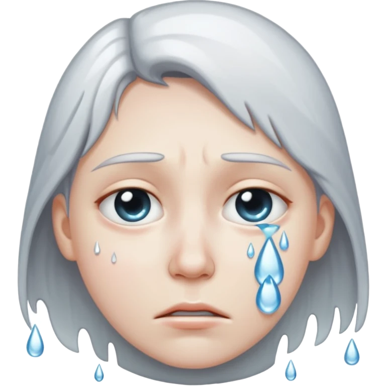 serious silver moon crying emoji