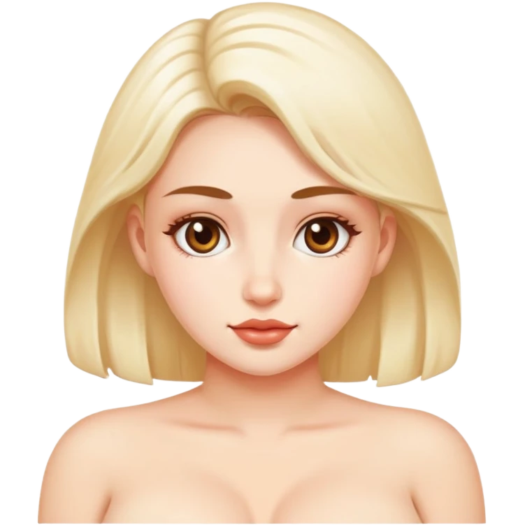 Girl with big boobs on cream emoji