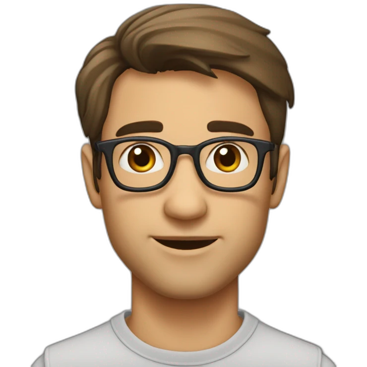 Bo gosse brun 47 ans lunnettes classe emoji