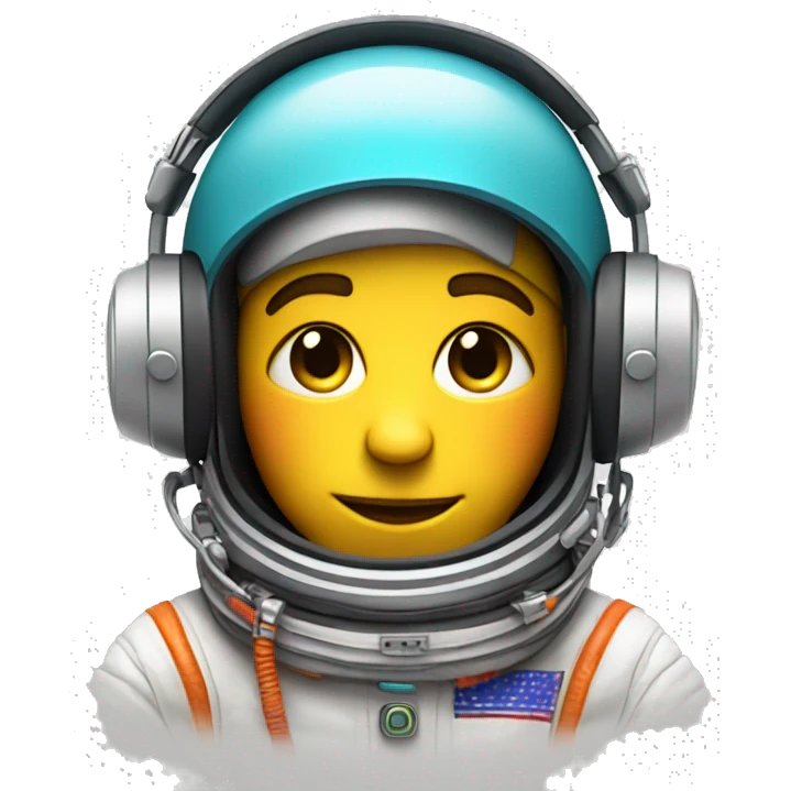 an astronaut dj in headphones in bright coloured helmet emoji