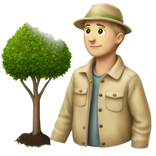 gardener beige jacket trees germany emoji