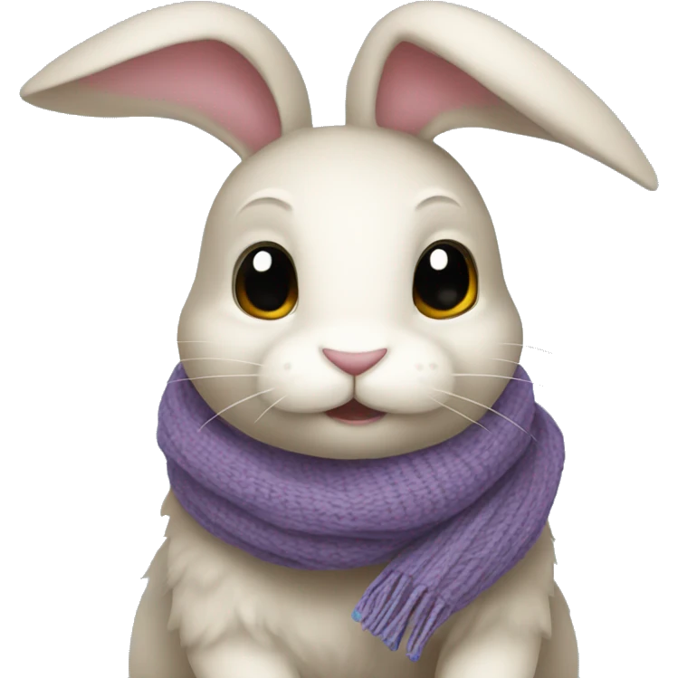 Bunnie wearing a scarf emoji