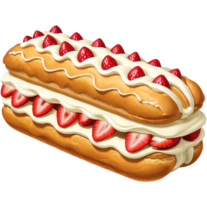 Strawberry and cream eclair  emoji