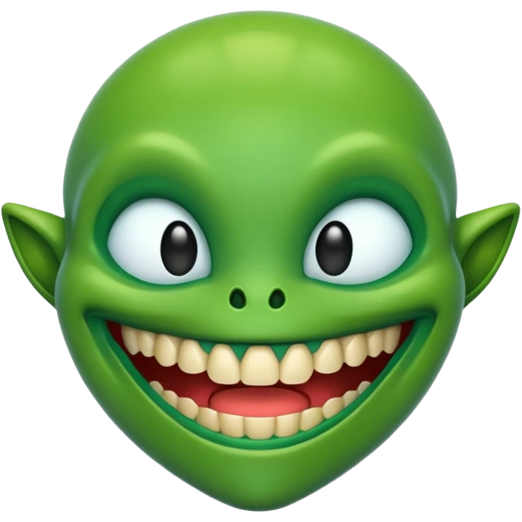 generate a classic alien emoji with teeth emoji