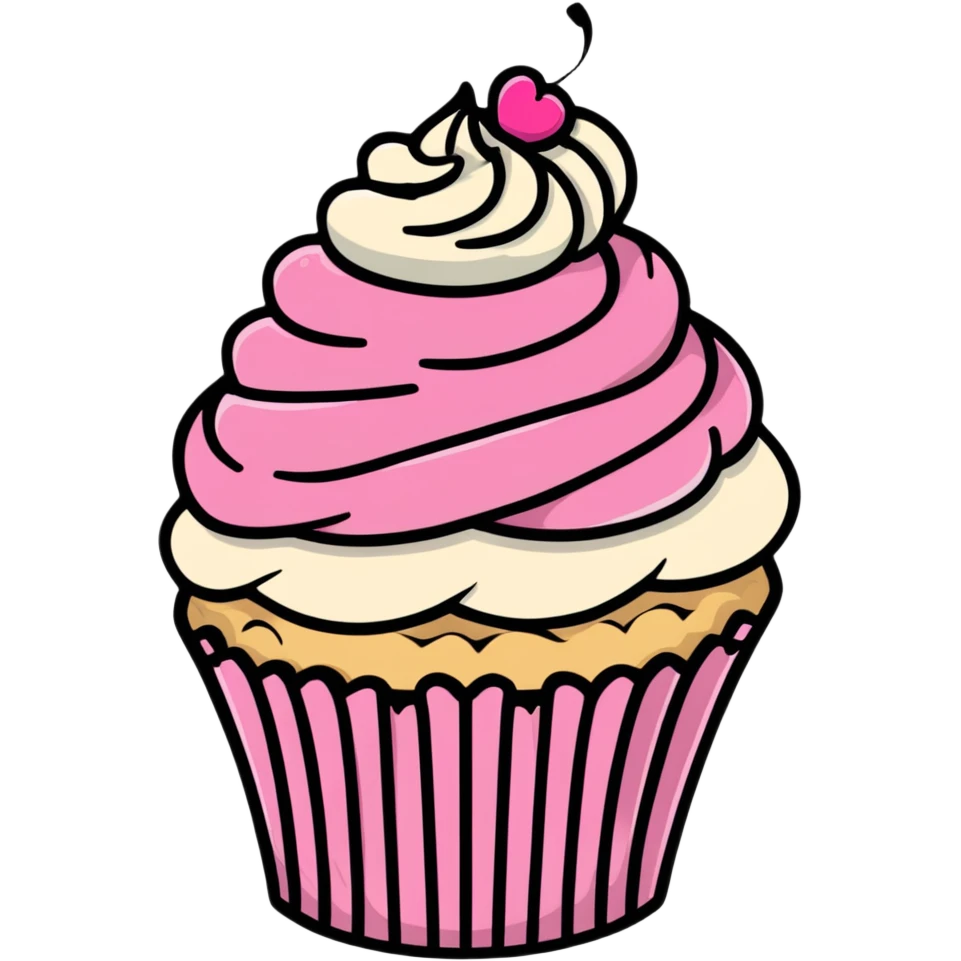cupcake with pink icing emoji