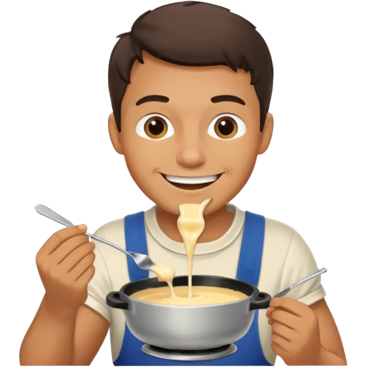 man eating fondue emoji