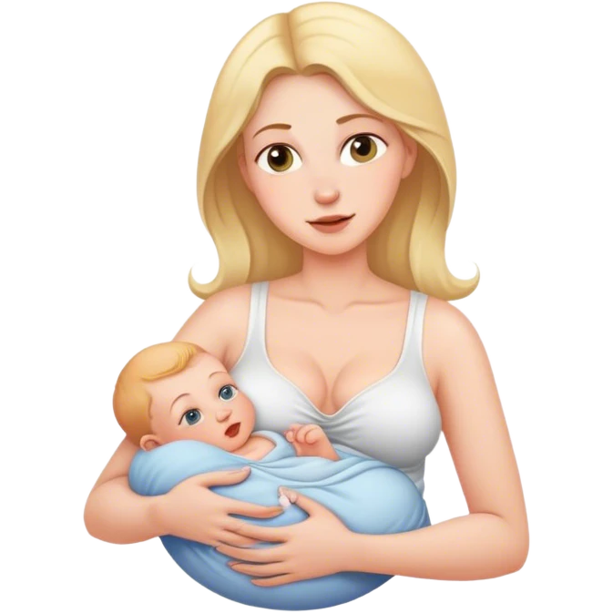 white mother breastfeeds the baby emoji