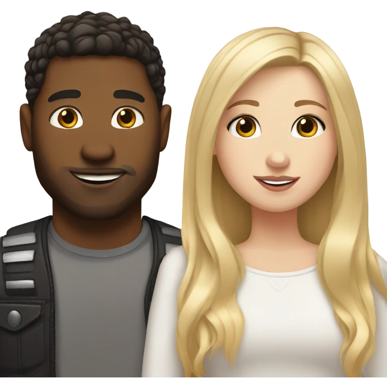 A white Girl With blond hair and lashes and a white guy whit Brown hair and a lip and nose Piercing  emoji