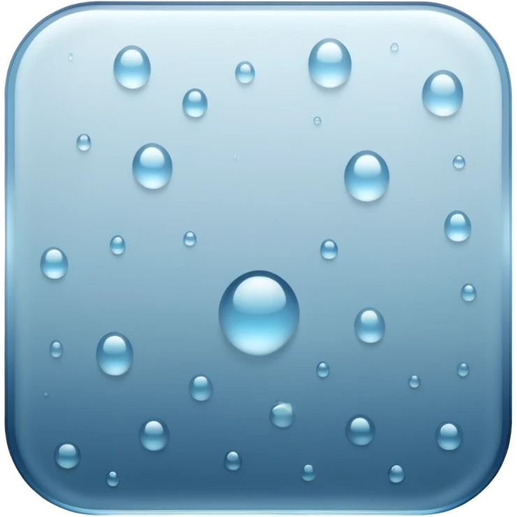 a close-up of a glass surface covered with small water droplets and light fog, as if from steam or humidity — some droplets sliding down slowly — soft reflections and blurred transparency give a realistic misty look — clean, glossy design with gentle lighting emoji