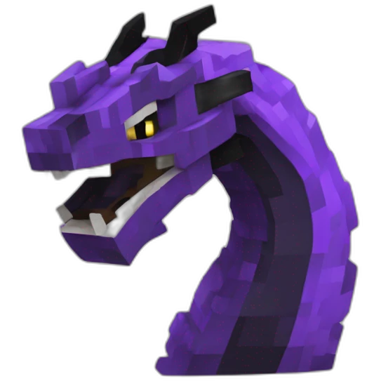 Dragón del End morado y negro Minecraft emoji