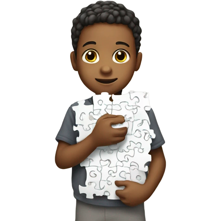 a child with a puzzle in his hands emoji