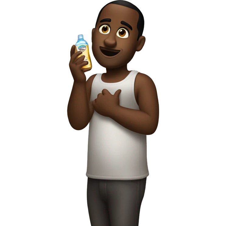 Diddy showing off baby oil emoji