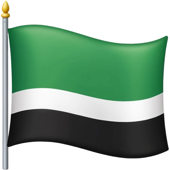 Белый, зеленый, черный флаг триколор, сверху белый, середина зеленая, низ черный. Без доп элементов emoji