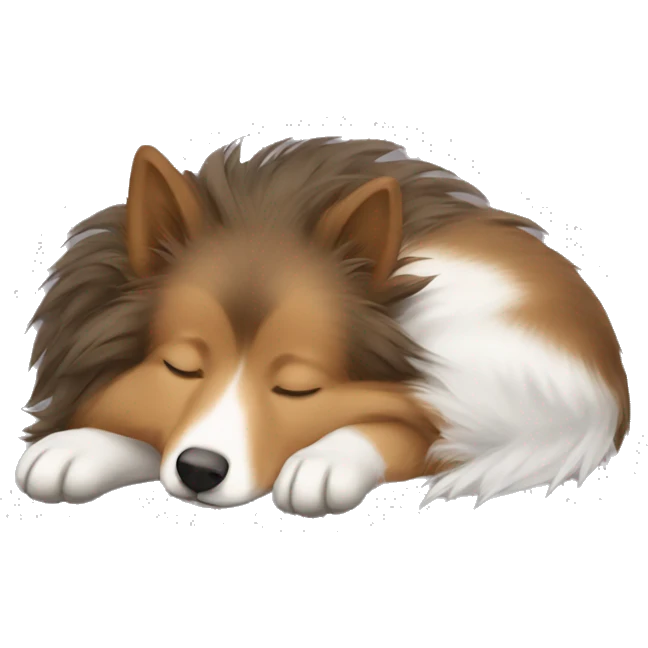sleeping shetland sheepdog emoji