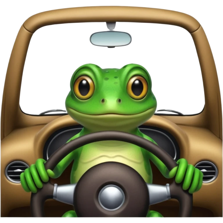 Frog drive by emoji