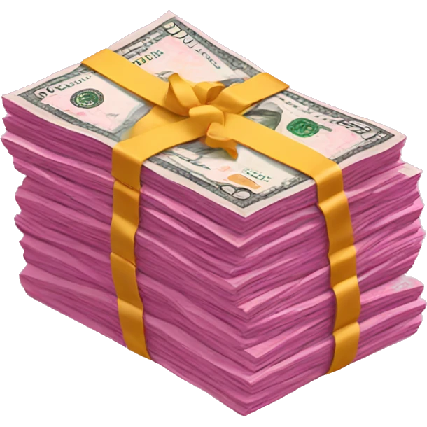 Stack of pink money emoji