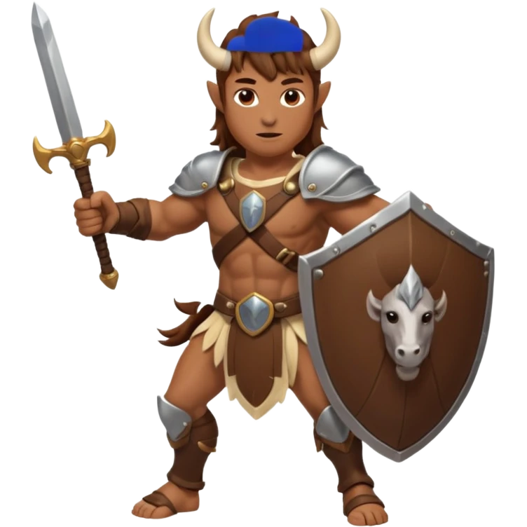 Warrior centaur – Sword and shield face only emoji