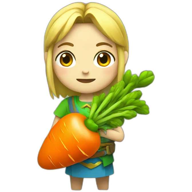 zelda with an carrot emoji