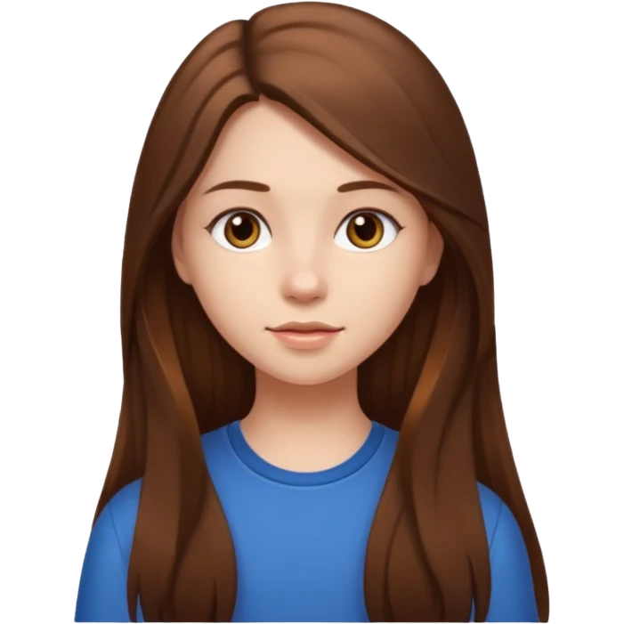 Girl with long brown hair who looks real  emoji