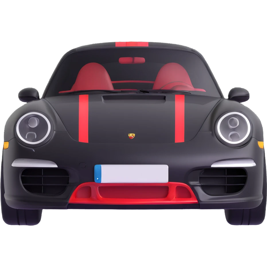 Black Porsche 911 with red details emoji