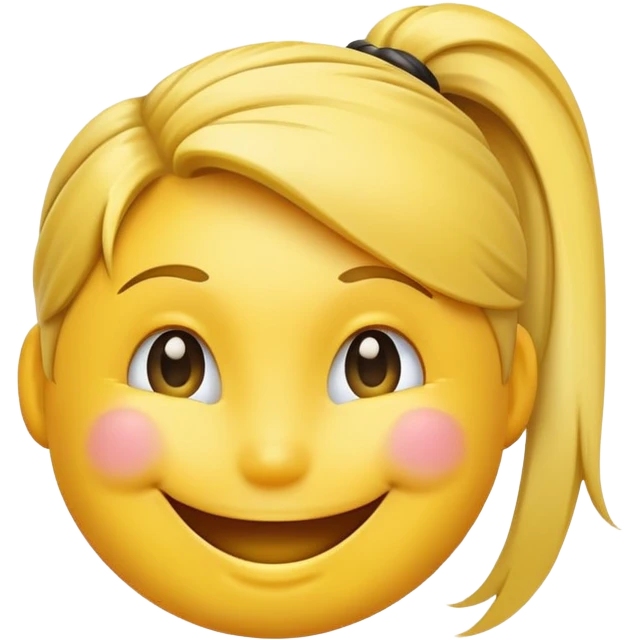 Smiley face with ponytail emoji