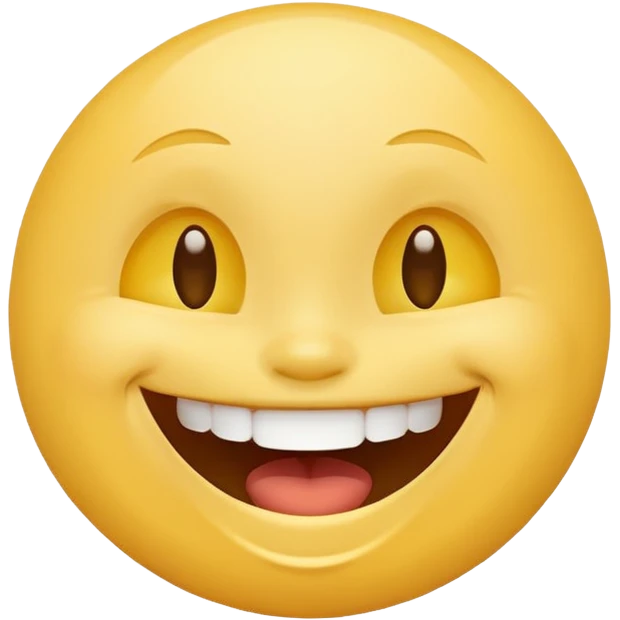 Emoji, yellow round laughing face, wide smile emoji