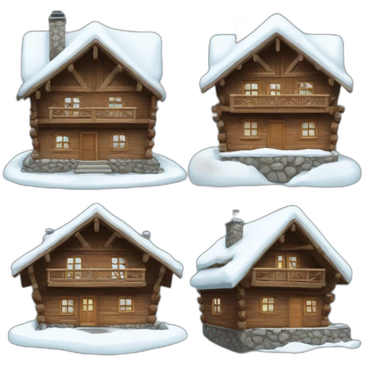 Montagne neige chalet emoji