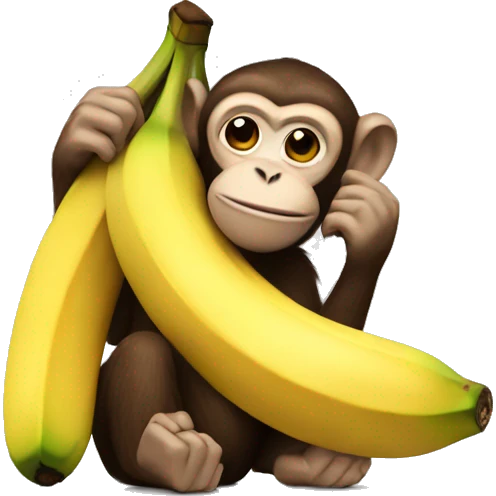 Monkey eating a BIG banana emoji