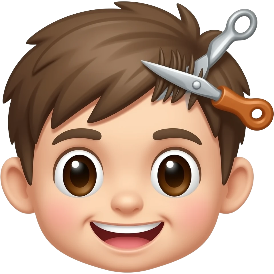 Hair cutting logo boys emoji