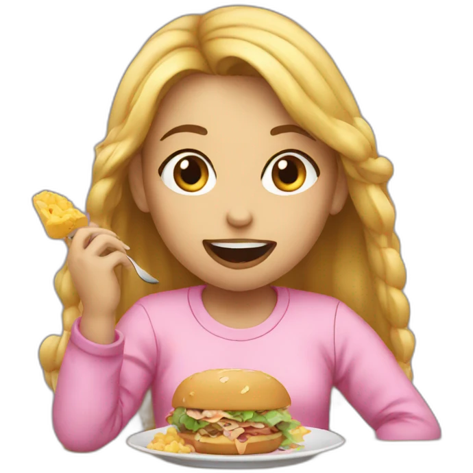 Girl eating a lot emoji