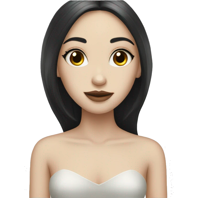 pale girl with long black hair luxury emoji