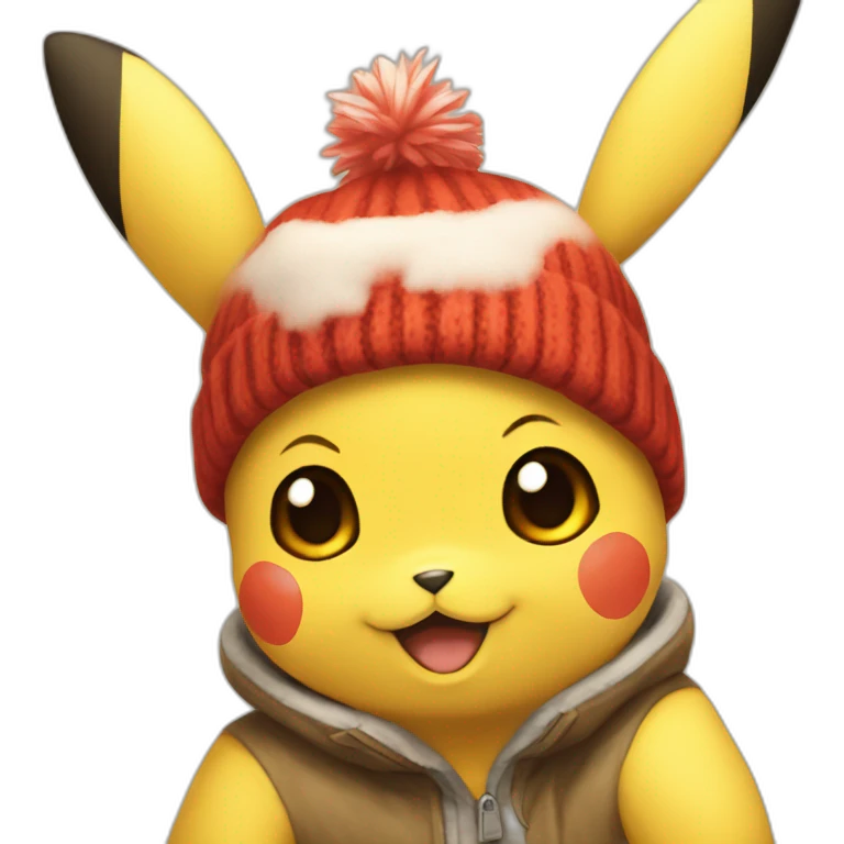 Pikachu-with-beanie-on-head emoji